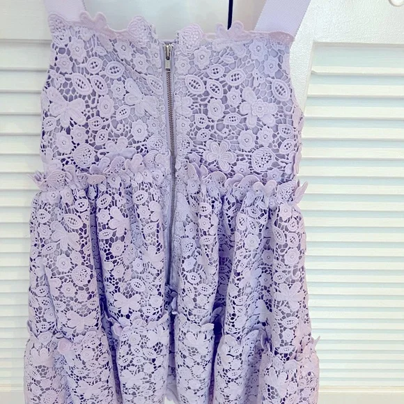 From Saks Fifth Avenue- Beautiful lavender lace dress, worn once!
